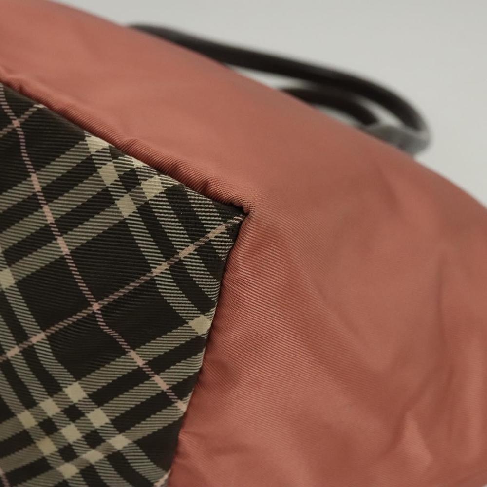 BURBERRY Nova Check Blue Label Hand Bag Nylon Pink Silver Auth ti3041 - Picture 14 of 16